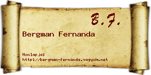 Bergman Fernanda névjegykártya